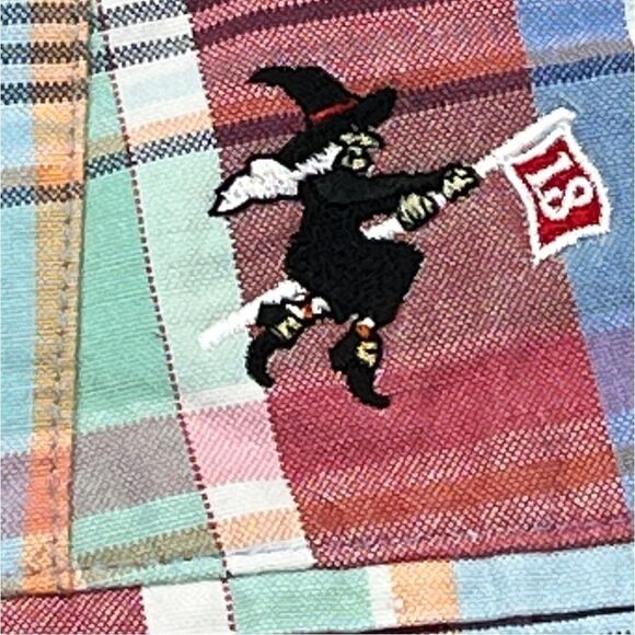 Peter Millar Madras Shorts Men's Size 38 Cape Red Golf Outdoors Plaid Linen - Picture 9 of 9